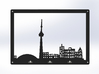 Toronto Skyline - Key Chain Holder With Border 3d printed Black Front