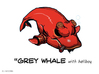 Breedingkit Gray Whale with Hellboy. 3d printed 