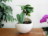 Porcelain Plant-pot in Golfball-Look (XL, round) 3d printed Gloss White - Size XL