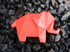 Origami Elephant  3d printed Origami Elephant Pendant in Red,
Lovely present for Valentines!