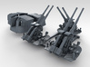 1/350 4.7" MKXII CPXIX Twin Mount x3 40º  3d printed 3d render showing set