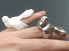 Owl Ring Size 51 (16,3) 3d printed White Strong and Flexible and Rhodium Plated