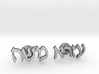 Hebrew Name Cufflinks - "Ezra Moshe" 3d printed 