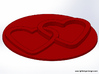 Linked Hearts Wax Seal 3d printed The wax, from an angle.