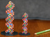DNA Molecule Model Upright 3d printed Centre: Size standard, uncoated Full Color Sandstone. Left: Size Large, Coated Full Color Sandstone.