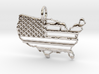American USA Flag Map Pendant Charm 3d printed 