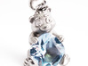 Panda Pendant 3d printed Personalized pendant with an aquamarine.