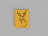 Stags Head Wall Art 3d printed Black, Yellow