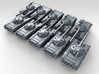 1/700 Russian Object 172-2M "Buffalo" MBT x10 3d printed 3d render showing product detail