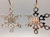 Crystal Snowflake Earrings 3d printed Pair of "Crystal" Snowflake Earrings in Rhodium Plated