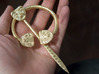 Viking Ring Needle 1 L 3d printed Strong Flexible  with imitation gold leaf