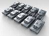1/600 German Leopard 2AV Main Battle Tank x10 3d printed 3d render showing product detail
