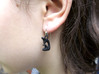 Microscope Earrings  3d printed Microscope earrings in black nylon plastic