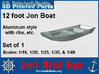 12 foot Jon Boat (aluminum style) 3d printed 