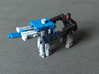 MicroSlinger "Squall" 3d printed Weapon mode, combined with Uproar to form a gun turret, here manned by Flarestorm (Uproar and Flarestorm sold separately).
