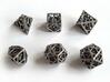 Cage Dice Set 3d printed In stainless steel and inked