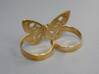 DOUBLE RING BUTTERFLY 3d printed Double ring with butterfly in Polished  Bronze.
