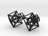 Entangled Hypercube Dangle Earring 3d printed 