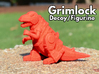 Grimlock Mini/Decoy 3d printed "Decoy Size" printed in Red, Strong and Felxible