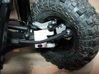 Axial SCX C-hub left side V2 3d printed c-hub mounted with high-clearance knuckle and xr10-universals