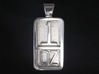1 OZ Pendant 3d printed Polished Silver