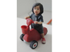 Scanned Little Girl rides a toy car - 8CM High 3d printed 