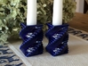 Unique Candleholder - Porcelain Candle Holder  3d printed Smallest size in cobalt blue.