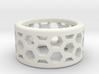 Straight Edge Honeycomb Ring Sizes 7 - 9.5 3d printed 