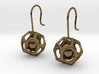 Dodecahedron earrings 3d printed 