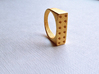 Domino Ring 3d printed Polished Gold Steel