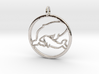 Nursing Baby Whale with Mama; pendant 3d printed Rhodium Plated