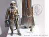 Mercury Astronaut Standing 3d printed Painted Models, 1/12, 1/72
