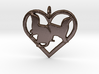 Double ferret pendant heart 3d printed 