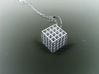 Mesh Cube Necklace  3d printed 