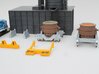N-scale assessories for 250 ton Teeming Ladle 3d printed Family portrait of the 250 ton ladle series. Walthers Cornerstone Electric Furnace and switcher shown for size reference.