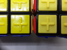 Yellow replacement tile (Rubik's Blind Cube) 3d printed Comparison (original tiles on the left, 3d-printed tiles on the right)
