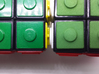 Green replacement tile (Rubik's Blind Cube) 3d printed Comparison (original tiles on the left, 3d-printed tiles on the right)