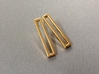 Long Geometric Post Earrings - Minimalist Design 3d printed Long Geometric Earrings 18K Gold plating