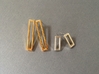 Minimalist Post Earrings, Rectangular Studs 3d printed 18K gold plated and Polished Silver