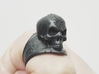 Silver Skull Ring Engraved Size 12 3d printed 