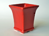 Square Bonsai-Style Shot Glass 3d printed Shown in Gloss Red glaze