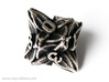 Floral Dice – D10 Spindown Life Counter die 3d printed A picture of the non-spindown version of this design in stainless steel