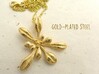 Large Arabidopsis Rosette pendant 3d printed Arabidopsis pendant in gold-plated steel