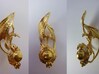 LUX DRACONIS right earring  3d printed LUX DRACONIS dragon earring for right ear, 3D printed in brass