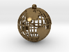 Wanderlust Globe Pendant 3d printed Render of Raw Bronze