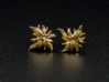 Delphinium Leaf Stud Earring 3d printed 