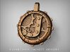 Steampunk Monogram Pendant "J" 3d printed ZBrush Rendering approximating a bronze finish. Actual Bronze finish may look a bit different.