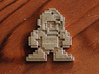 Megaman 8bit pin face 3d printed Raw Brass