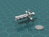 Earther Heavy Cruiser 3d printed Render of the model, with a virtual quarter for scale.