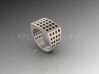 Chevalière Style Ring with Polka-Dots 3d printed Silver